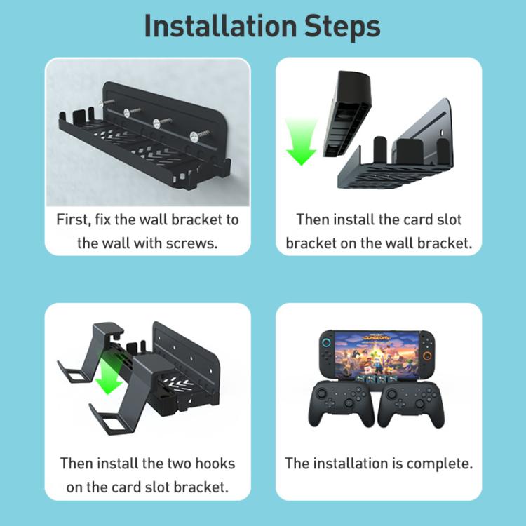 iPlay HBS-2836 Game Controller Universal Wall Storage Bracket(Black) - Holder by iplay | Online Shopping UK | buy2fix