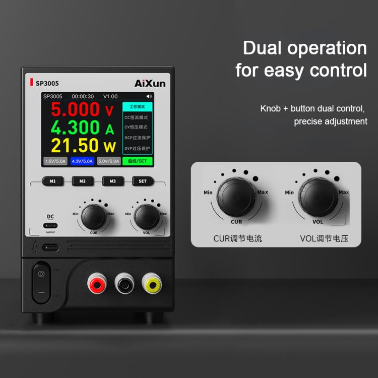 Aixun SP3005 Intelligent Interconnection CNC Programmable DC Power Supply, Plug:EU Plug - Power Supply by buy2fix | Online Shopping UK | buy2fix