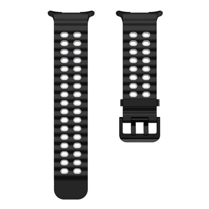 For Samsung Galaxy Watch8 / 8 Classic xDfind Black Buckle Ocean Two Color Dual-row Hole Silicone Watch Band(Black Grey) - Watch Bands by xDfind | Online Shopping UK | buy2fix