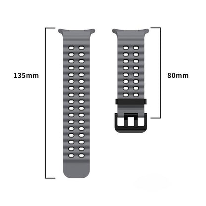 For Samsung Galaxy Watch8 / 8 Classic xDfind Black Buckle Ocean Two Color Dual-row Hole Silicone Watch Band(Black Grey) - Watch Bands by xDfind | Online Shopping UK | buy2fix