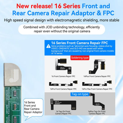 JC Front / Rear Camera Repair Adaptor For iPhone 16 Series - Test Tools by JCID | Online Shopping UK | buy2fix