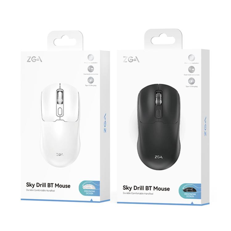 ZGA Sky Drill Dual Modes 2.4G BT5.0 Wireless Mouse(Black) - Wireless Mice by ZGA | Online Shopping UK | buy2fix