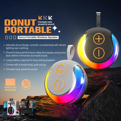 WK WD-10 Donut Portable Wireless Bluetooth Speaker(Black) - Desktop Speaker by WK | Online Shopping UK | buy2fix