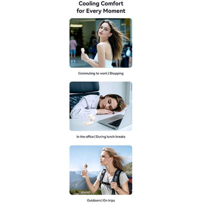 USAMS ZB352 Digital Display Folding Handheld Mini Fan(Black) - Electric Fans by USAMS | Online Shopping UK | buy2fix