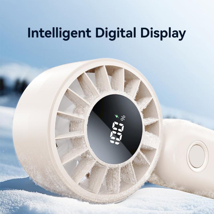 USAMS ZB352 Digital Display Folding Handheld Mini Fan(Beige) - Electric Fans by USAMS | Online Shopping UK | buy2fix
