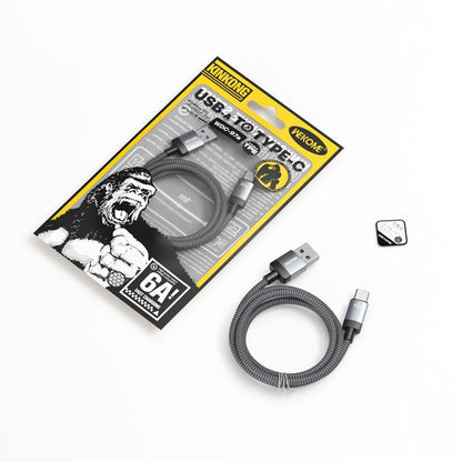WK WDC-97 Kingkong Ruike Series Braided Charging Data Cable, USB to USB-C / Type-C Port, Length: 1m(Black) - USB-C & Type-C Cable by WK | Online Shopping UK | buy2fix