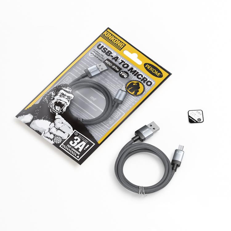 WK WDC-97 Kingkong Ruike Series Braided Charging Data Cable, USB to Micro USB Port, Length: 1m(Black) - Micro USB Cable by WK | Online Shopping UK | buy2fix