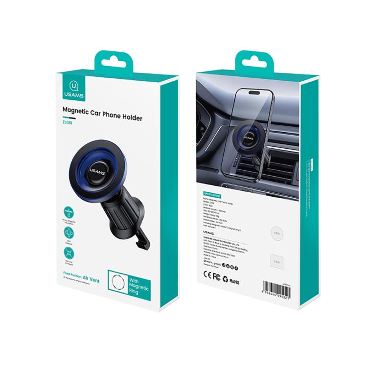 USAMS ZJ081 Magnetic Car Air Vent Phone Holder(Blue) - Universal Car Holders by USAMS | Online Shopping UK | buy2fix