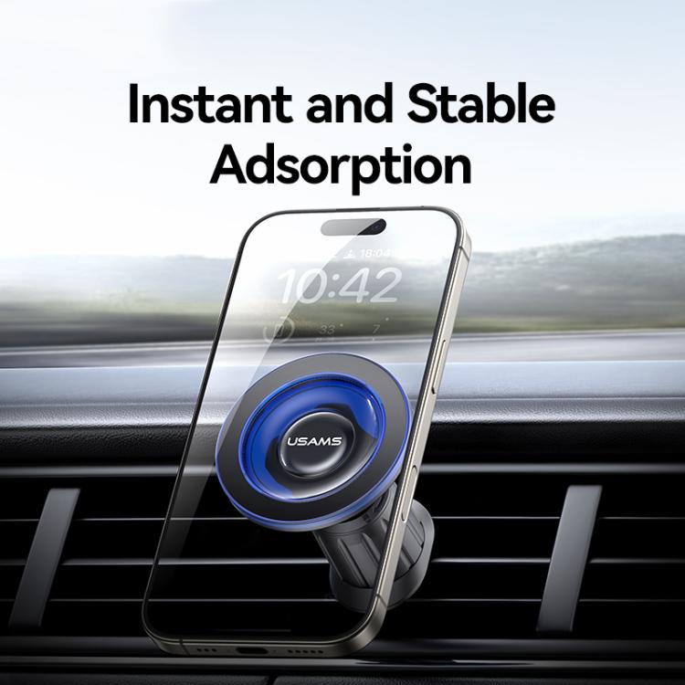 USAMS ZJ081 Magnetic Car Air Vent Phone Holder(Blue) - Universal Car Holders by USAMS | Online Shopping UK | buy2fix