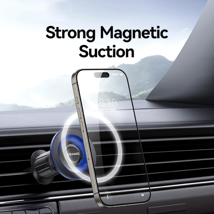 USAMS ZJ081 Magnetic Car Air Vent Phone Holder(Blue) - Universal Car Holders by USAMS | Online Shopping UK | buy2fix