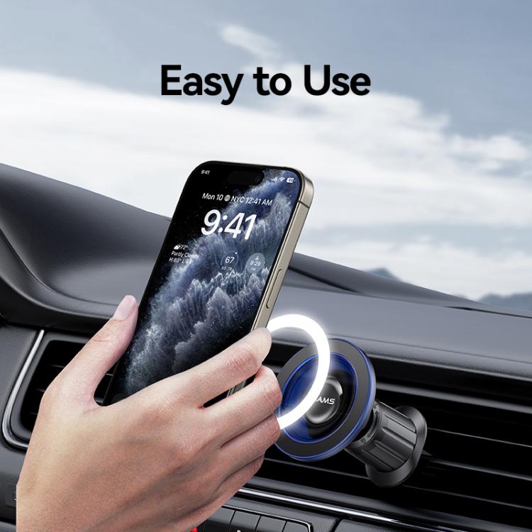 USAMS ZJ081 Magnetic Car Air Vent Phone Holder(Blue) - Universal Car Holders by USAMS | Online Shopping UK | buy2fix