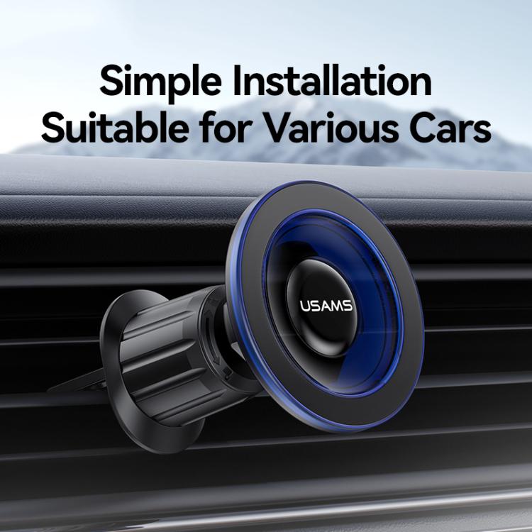 USAMS ZJ081 Magnetic Car Air Vent Phone Holder(Blue) - Universal Car Holders by USAMS | Online Shopping UK | buy2fix