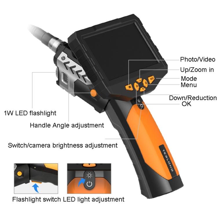 TESLONG NTS300 5 Inch Large Screen Industrial Endoscope Auto Repair Tools, Model:8mm Dual Lens / 3m - by TESLONG | Online Shopping UK | buy2fix