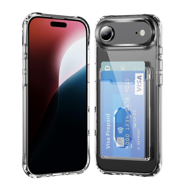 For iPhone Air Crystal Clear Card Slot PC Hybrid TPU Phone Case(Transparent) - iPhone Air Cases by buy2fix | Online Shopping UK | buy2fix