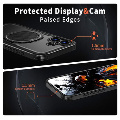 For iPhone 17 Metal 360 Degree Rotation Holder MagSafe Phone Case(Black) - iPhone 17 Cases by buy2fix | Online Shopping UK | buy2fix