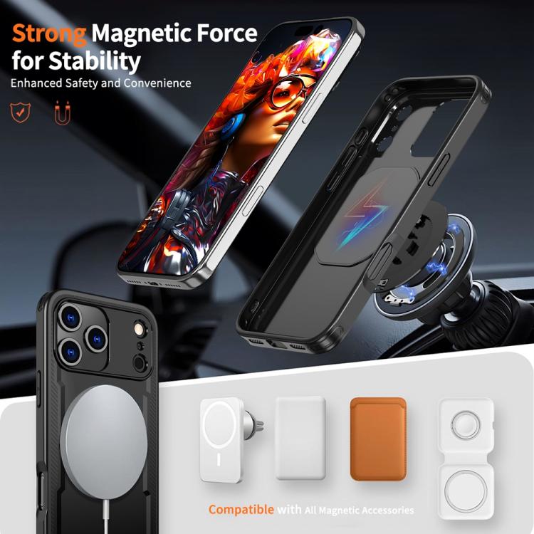 For iPhone 17 Pro Metal 360 Degree Rotation Holder MagSafe Phone Case(Black) - iPhone 17 Pro Cases by buy2fix | Online Shopping UK | buy2fix
