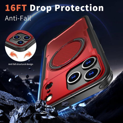 For iPhone 17 Pro Max Metal 360 Degree Rotation Holder MagSafe Phone Case(Red) - iPhone 17 Pro Max Cases by buy2fix | Online Shopping UK | buy2fix