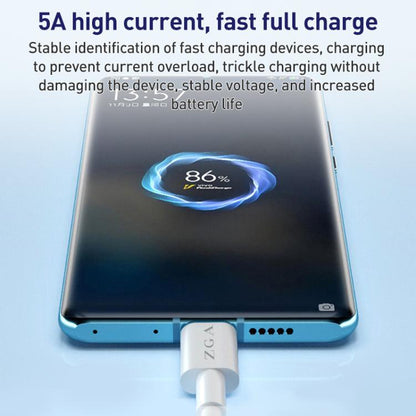 ZGA CB05 5A USB to Type-C Fully Compatible Fast Charging Data Cable, Length: 1m(White) - USB-C & Type-C Cable by ZGA | Online Shopping UK | buy2fix