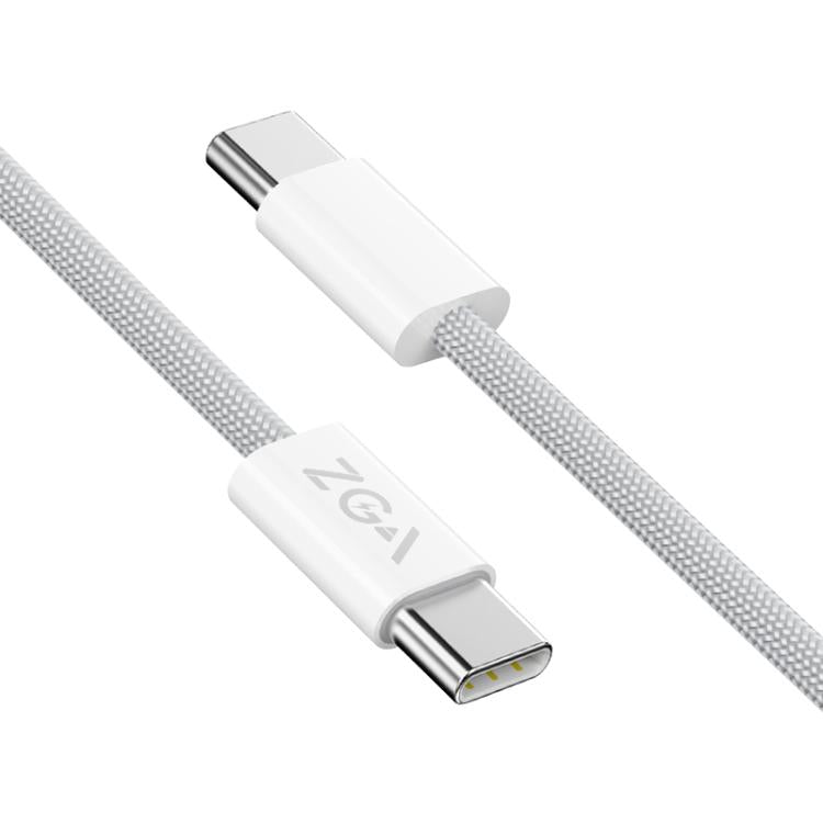 ZGA CB06 60W Type-C to Type-C Fast Charging Braided Data Cable, Length: 1m(White) - USB-C & Type-C Cable by ZGA | Online Shopping UK | buy2fix