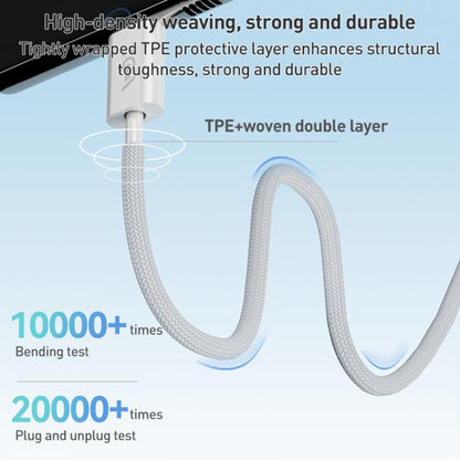 ZGA CB06 60W Type-C to Type-C Fast Charging Braided Data Cable, Length: 1m(White) - USB-C & Type-C Cable by ZGA | Online Shopping UK | buy2fix