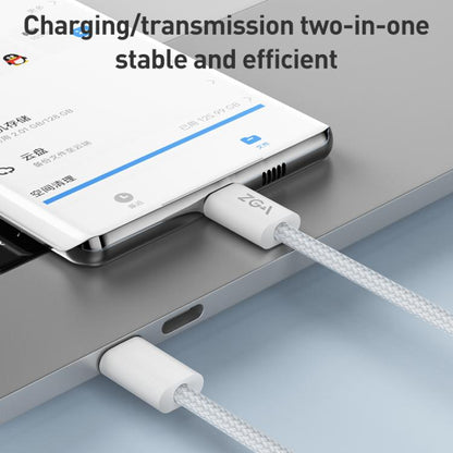 ZGA CB06 60W Type-C to Type-C Fast Charging Braided Data Cable, Length: 1m(White) - USB-C & Type-C Cable by ZGA | Online Shopping UK | buy2fix