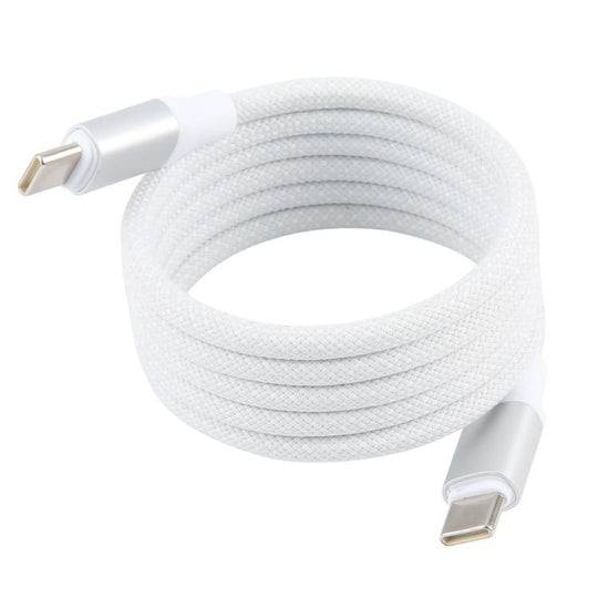 ZGA CB13 60W Type-C to Type-C Aluminum Alloy Magnetic Data Cable, Length: 1m(White)