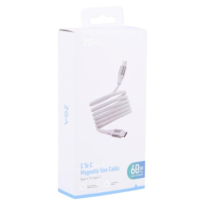 ZGA CB13 60W Type-C to Type-C Aluminum Alloy Magnetic Data Cable, Length: 1m(White) - USB-C & Type-C Cable by ZGA | Online Shopping UK | buy2fix