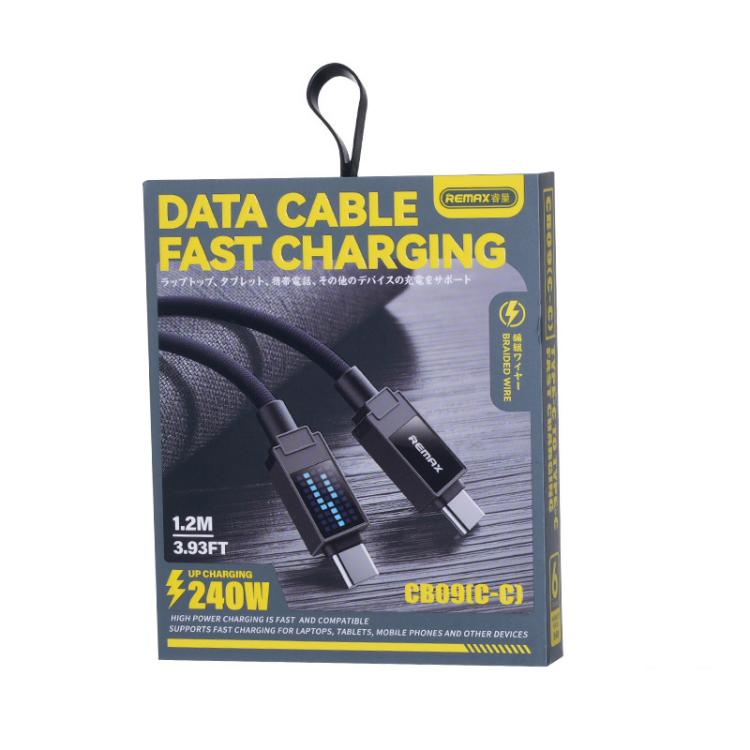 REMAX CB09 PD240W Type-C to Type-C Marquee Braided Fast Charging Data Cable, Length: 1.2m(Black) - USB-C & Type-C Cable by REMAX | Online Shopping UK | buy2fix