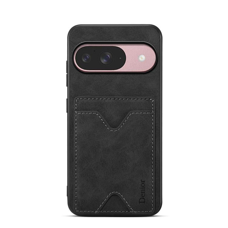 For Google Pixel 10 Pro / Pixel 10 Denior D06 PU Back Cover Card Slot Holder Phone Case(Black) - Google Cases by Denior | Online Shopping UK | buy2fix
