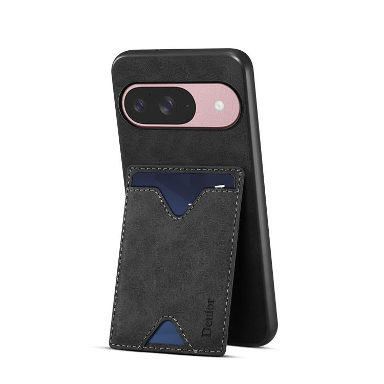 For Google Pixel 10 Pro / Pixel 10 Denior D06 PU Back Cover Card Slot Holder Phone Case(Black) - Google Cases by Denior | Online Shopping UK | buy2fix