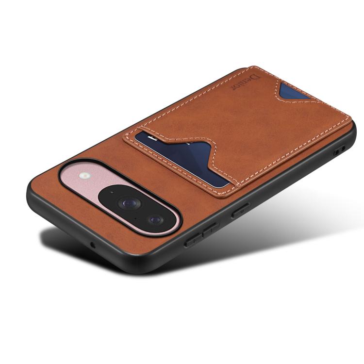 For Google Pixel 10 Pro / Pixel 10 Denior D06 PU Back Cover Card Slot Holder Phone Case(Brown) - Google Cases by Denior | Online Shopping UK | buy2fix