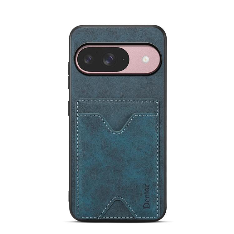 For Google Pixel 10 Pro / Pixel 10 Denior D06 PU Back Cover Card Slot Holder Phone Case(Blue) - Google Cases by Denior | Online Shopping UK | buy2fix
