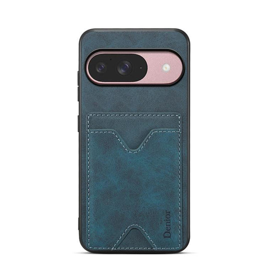 For Google Pixel 10 Pro / Pixel 10 Denior D06 PU Back Cover Card Slot Holder Phone Case(Blue) - Google Cases by Denior | Online Shopping UK | buy2fix