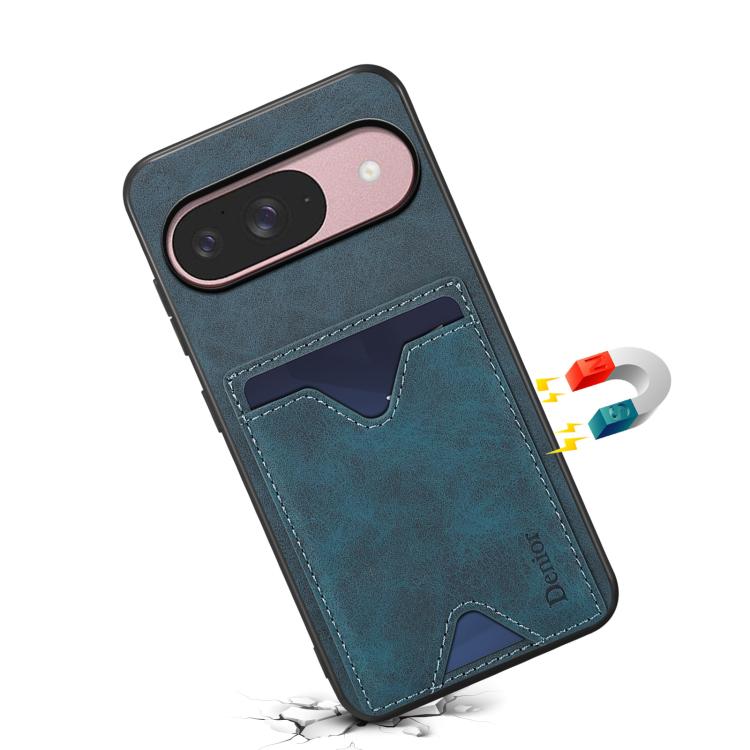 For Google Pixel 10 Pro / Pixel 10 Denior D06 PU Back Cover Card Slot Holder Phone Case(Blue) - Google Cases by Denior | Online Shopping UK | buy2fix