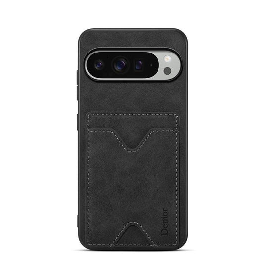 For Google Pixel 10 Pro XL Denior D06 PU Back Cover Card Slot Holder Phone Case(Black) - Google Cases by Denior | Online Shopping UK | buy2fix