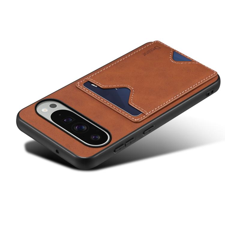 For Google Pixel 10 Pro XL Denior D06 PU Back Cover Card Slot Holder Phone Case(Brown) - Google Cases by Denior | Online Shopping UK | buy2fix