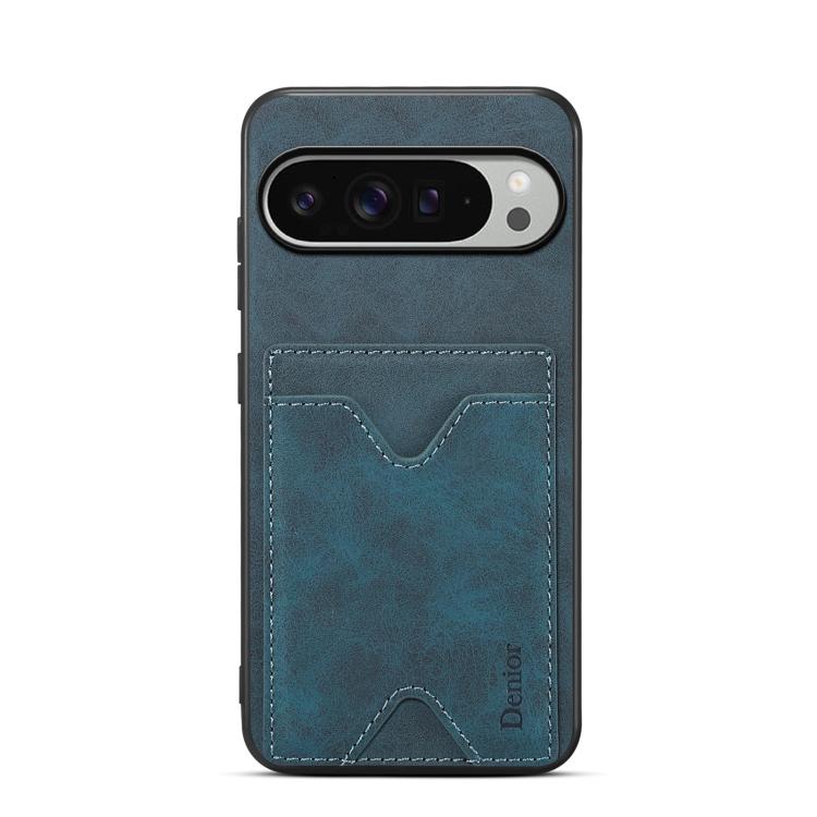 For Google Pixel 10 Pro XL Denior D06 PU Back Cover Card Slot Holder Phone Case(Blue) - Google Cases by Denior | Online Shopping UK | buy2fix