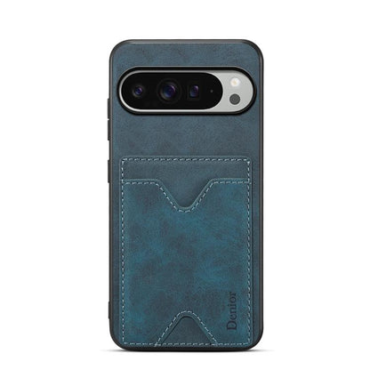 For Google Pixel 10 Pro XL Denior D06 PU Back Cover Card Slot Holder Phone Case(Blue) - Google Cases by Denior | Online Shopping UK | buy2fix