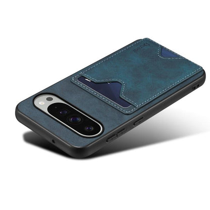 For Google Pixel 10 Pro XL Denior D06 PU Back Cover Card Slot Holder Phone Case(Blue) - Google Cases by Denior | Online Shopping UK | buy2fix