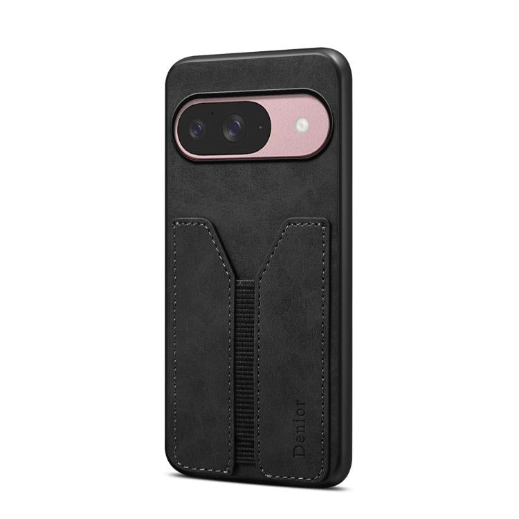 For Google Pixel 10 Pro / Pixel 10 Denior D07 DV Elastic Card Slot PU Back Cover Phone Case(Black) - Google Cases by Denior | Online Shopping UK | buy2fix
