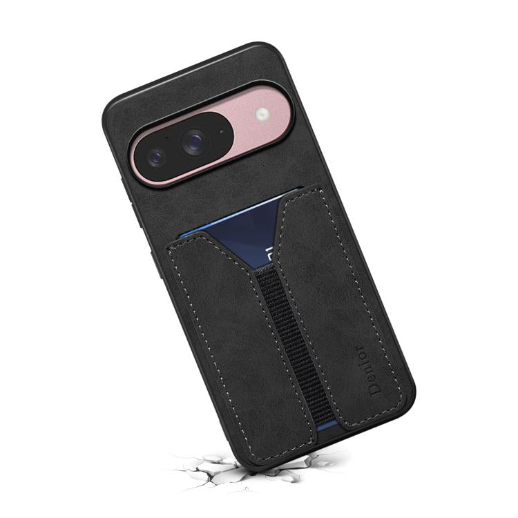 For Google Pixel 10 Pro / Pixel 10 Denior D07 DV Elastic Card Slot PU Back Cover Phone Case(Black) - Google Cases by Denior | Online Shopping UK | buy2fix