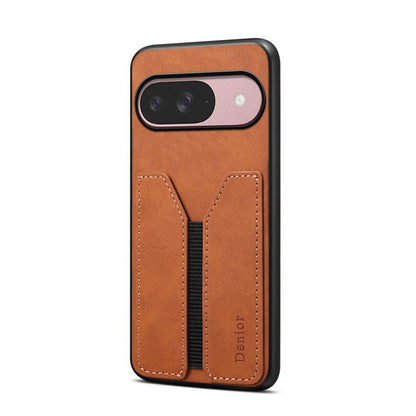For Google Pixel 10 Pro / Pixel 10 Denior D07 DV Elastic Card Slot PU Back Cover Phone Case(Brown) - Google Cases by Denior | Online Shopping UK | buy2fix