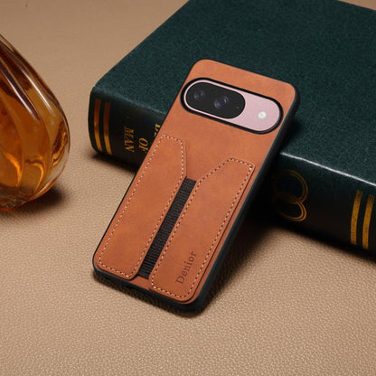 For Google Pixel 10 Pro / Pixel 10 Denior D07 DV Elastic Card Slot PU Back Cover Phone Case(Brown) - Google Cases by Denior | Online Shopping UK | buy2fix