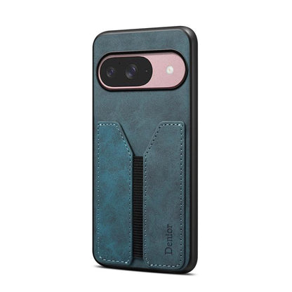 For Google Pixel 10 Pro / Pixel 10 Denior D07 DV Elastic Card Slot PU Back Cover Phone Case(Blue) - Google Cases by Denior | Online Shopping UK | buy2fix
