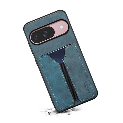 For Google Pixel 10 Pro / Pixel 10 Denior D07 DV Elastic Card Slot PU Back Cover Phone Case(Blue) - Google Cases by Denior | Online Shopping UK | buy2fix