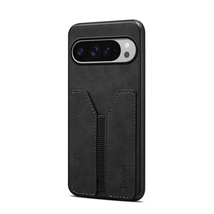 For Google Pixel 10 Pro XL Denior D07 DV Elastic Card Slot PU Back Cover Phone Case(Black) - Google Cases by Denior | Online Shopping UK | buy2fix