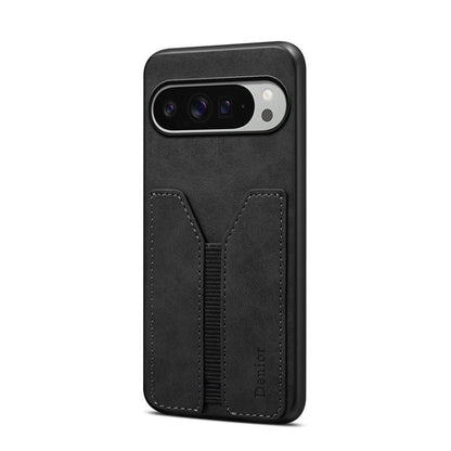 For Google Pixel 10 Pro XL Denior D07 DV Elastic Card Slot PU Back Cover Phone Case(Black) - Google Cases by Denior | Online Shopping UK | buy2fix