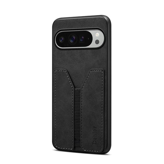 For Google Pixel 10 Pro XL Denior D07 DV Elastic Card Slot PU Back Cover Phone Case(Black) - Google Cases by Denior | Online Shopping UK | buy2fix
