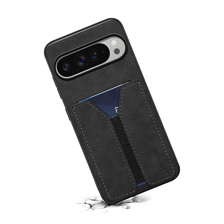 For Google Pixel 10 Pro XL Denior D07 DV Elastic Card Slot PU Back Cover Phone Case(Black) - Google Cases by Denior | Online Shopping UK | buy2fix