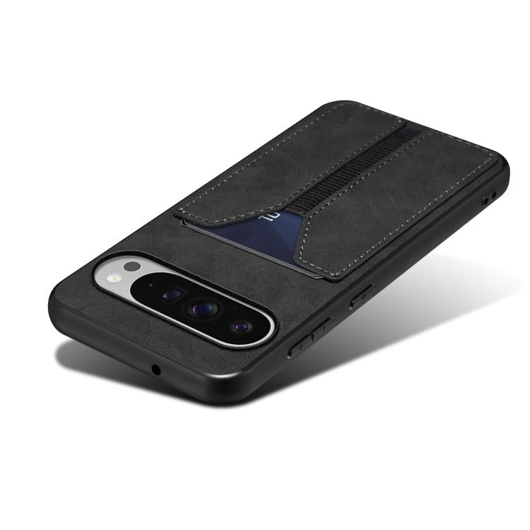 For Google Pixel 10 Pro XL Denior D07 DV Elastic Card Slot PU Back Cover Phone Case(Black) - Google Cases by Denior | Online Shopping UK | buy2fix